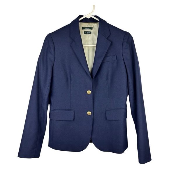 J Crew Women’s Schoolboy Navy Blazer with Gold button detail Fully Lined - Picture 2 of 15